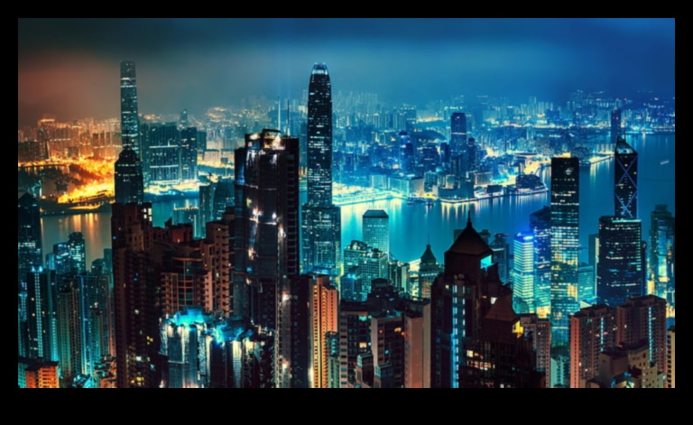 City Lights A Nighttime Panorama 3 City Lights: Nightscapes Illuminating Urban Beauty